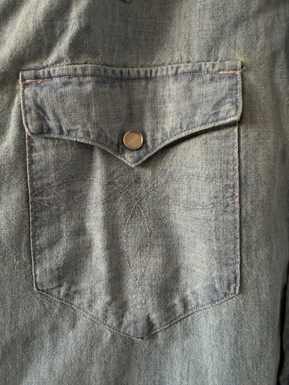 RRL Buffalo Western Chambray Workshirt – Davey Wash - Picture 4 of 6